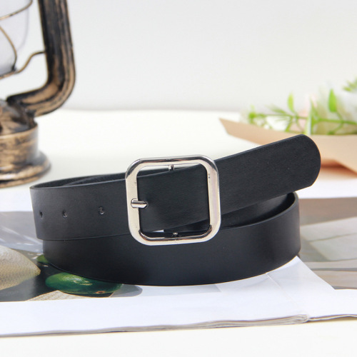 Korean version of simple square buckle versatile women's belt dress coat decorative belt women's belt wholesale clothing