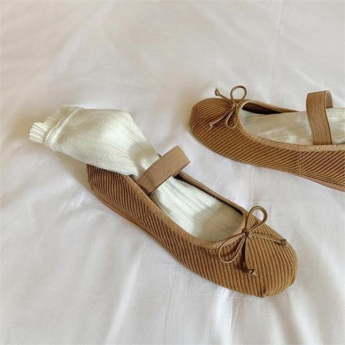 666-8 [Huidong Yixinda] Miu-style girl_Bow elastic band flat ballet shoes women's singles shoes