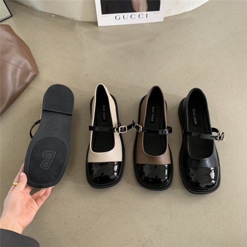 Su Yinyin same French gentle thick sole Mary Zhen single shoes women's shoes 2024 spring and autumn small fragrant style British leather shoes