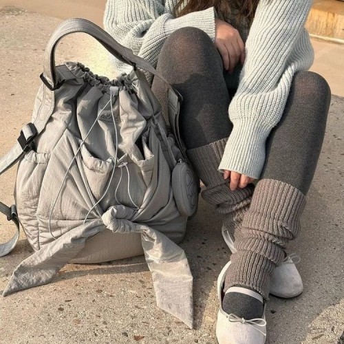 Korean ath cloud bag - bow strap designer style can be used for one shoulder and two shoulder casual dual-purpose bag large capacity