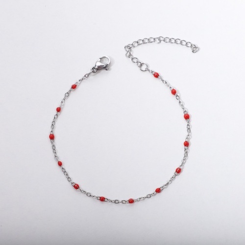 Fashion hot DIY jewelry steel color oil drop bracelet 304 stainless steel cross enamel bead chain oil drop bracelet