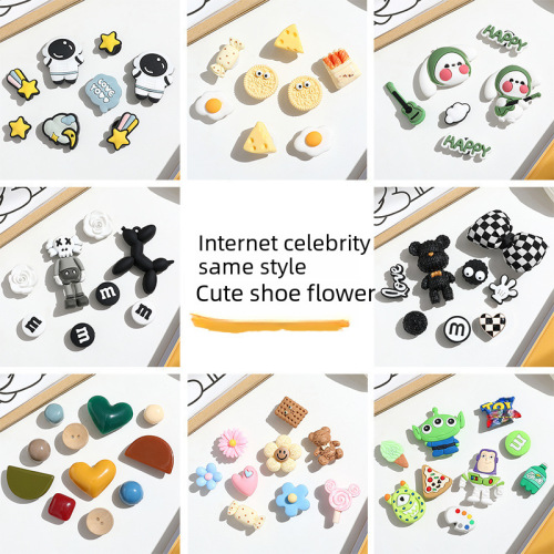 Cave shoes accessories snap buckle DIY detachable shoe buckle decoration cartoon cute sesame street shoes wholesale summer