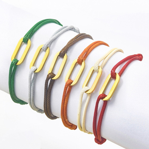 Cross-border foreign trade hand-woven couple single-ring bracelet DIY bracelet wax rope simple and adjustable temperament