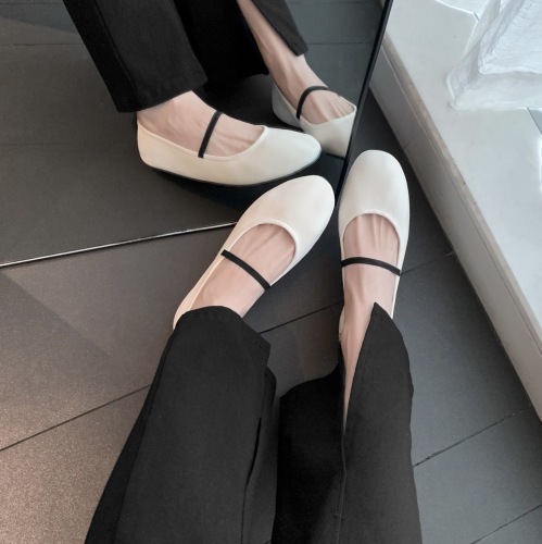 666-7 [Huidong Yixinda]_Soft leather, soft sole, shallow mouth flat sole, Mary Jane ballet single shoes for women's grandma shoes