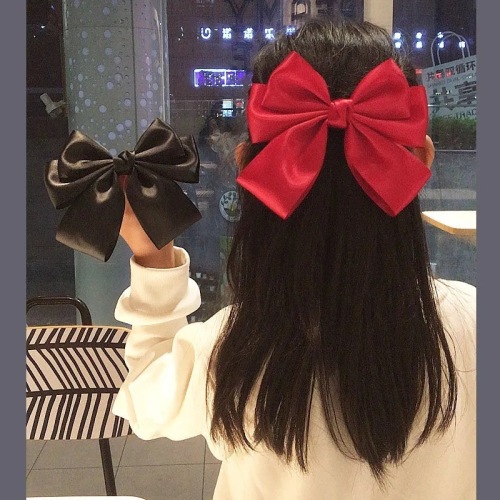 Hair clips with bows on the back of the head of women, hair clips on the back of the head of the horsetail tied hair clips on the top of children's duckbill clips on the red headdress