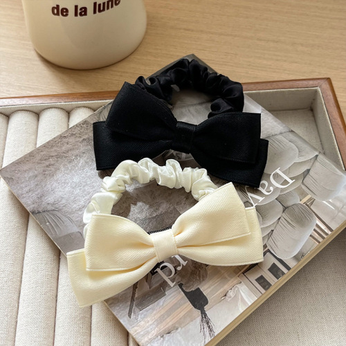 French retro ballet style hair accessories satin double-layer waist bow collar ponytail hair circle girl versatile hair accessories