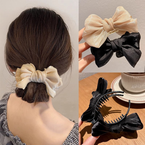 Women's new high ponytail bow hair clip head clip headgear headgear high-quality hair card