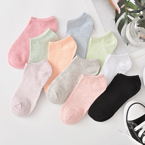 Solid color cotton socks candy color women's cotton socks invisible shallow mouth short socks boat socks nude socks Zhuji socks