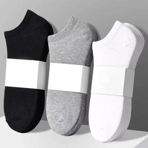 Socks men summer solid color black and white gray boat socks men and women universal shallow mouth breathable short socks low-top socks