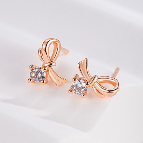 Korean sweet bow niche design light luxury earrings for women 2024 new winter fashion matching earrings