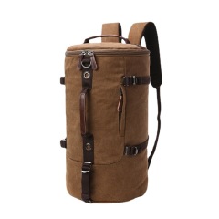 Makiya canvas cylindrical bag, large capacity backpack, can be carried on one shoulder, crossbody, three-way bag, men's travel backpack