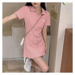 2025 summer new style salty and sweet waist-hugging to make you look slim and elegant T-shirt skirt pure hot girl slim polo dress