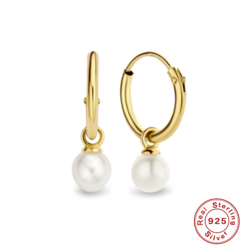 S925 Sterling Silver Pearl Pendant Earrings, Cross-border Best-selling INS Style Creative Fashionable and Versatile Women's Earrings Earrings