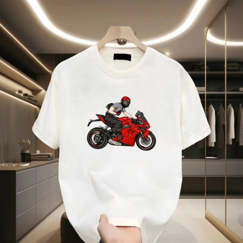 100% pure cotton versatile short-sleeved T-shirt men's new summer trendy brand niche high street American loose top ins