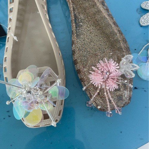 Korean shoe flower crystal shoes accessories transparent hole decorative shoe buckle niche design DIY crystal tassel shoe buckle