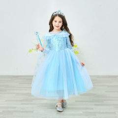 Frozen Princess Dress Elsa Girls Dress Elsa Elsa Children's Christmas Costume Long Sleeve