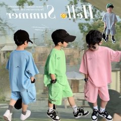 Boys summer suit 2024 new children's cool handsome fashionable baby short-sleeved clothes for boys summer children's clothing trendy