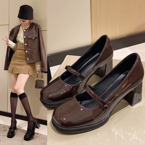 19th summer French high heel fairy Mary Jane shoes 19th spring new retro medium thick heel JK women's shoes