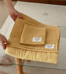 Japanese pure cotton Zou Zou gauze towel solid color infant soft skin-friendly bath towel cleansing towel super soft water absorbent cotton