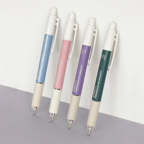 Korean iconic simple portable student office 3 color ballpoint pen 0.38mm smooth and smooth color oily pen