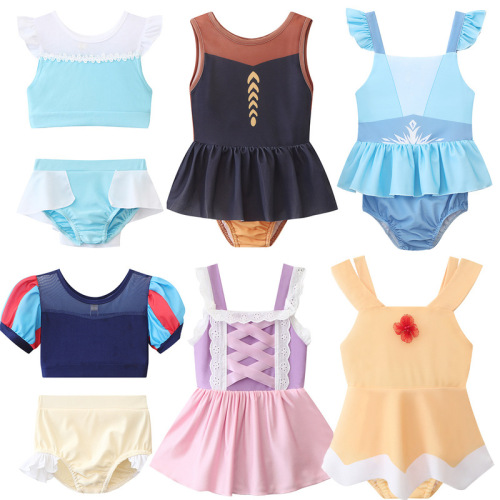 Junior and Middle School Girls' Two-piece Swimsuit Cinderella Snow White Rapunzel Dress Cute Foreign Trade One Piece Dropshipping