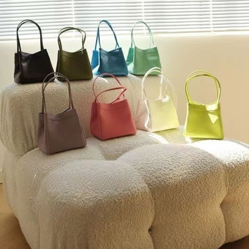New Korean style Korean version of PU leather small square bag versatile hand bucket bag niche fashion texture handbag bag