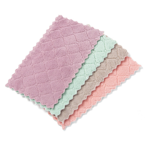 Kitchen rag absorbs water, does not shed lint, thickens housework cleaning, does not stick to oil, wipes table towel, household dishwashing cloth
