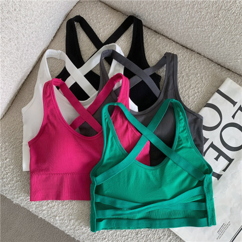 Design-sensory suspender vest for women in summer hot girls with cross-bearing straps and chest pads, sleeveless tops, trendy