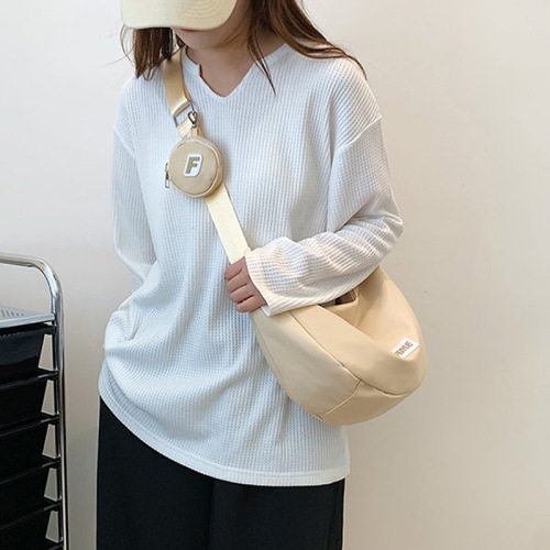 Nylon dumpling bag Japanese versatile crossbody bag casual large-capacity canvas bag summer class shoulder commuter bag