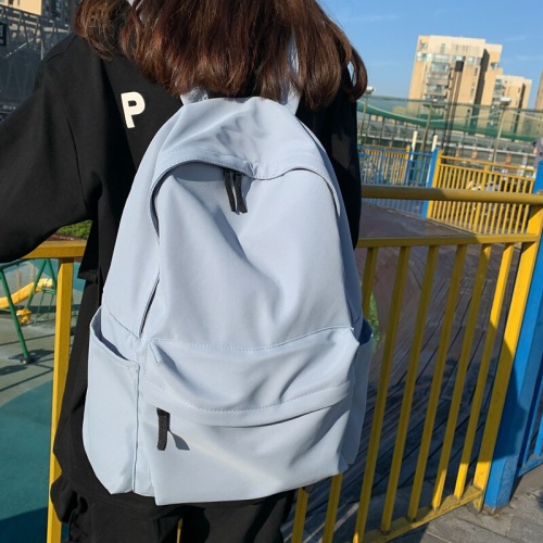 Blue schoolbag female college students simple original niche design ins waterproof backpack backpack junior high school students