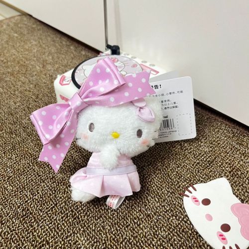 New cartoon products polka dot bow KT cute kt Melody bag pendant key key chain hanging decoration wholesale