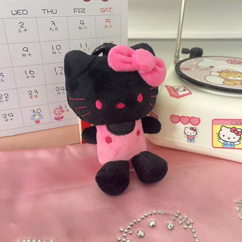Cartoon animation blackpink same black pink love buckle overalls KT cat keychain pendant decoration wholesale