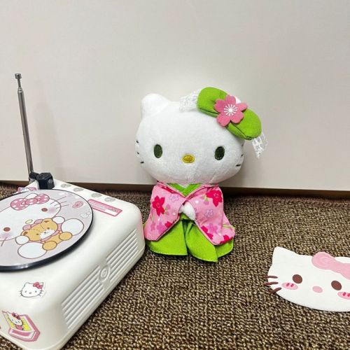 Japanese KT Sakura Matcha Kimono KT Limited Kitty Cat Doll Plush Bag Pendant Hanging Decoration Wholesale