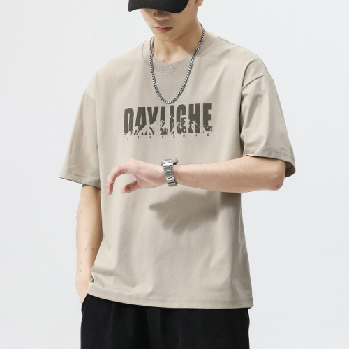 Short-sleeved men's T-shirt 2025 new summer half-sleeved men's ins trendy loose sports and casual tops for men's fashion