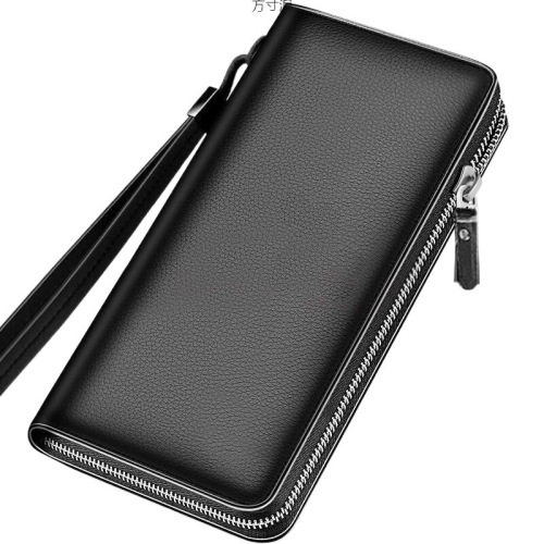 New stylish men's long-handled large-capacity phone card holder with zipper, grab strap fashion wholesale handbag