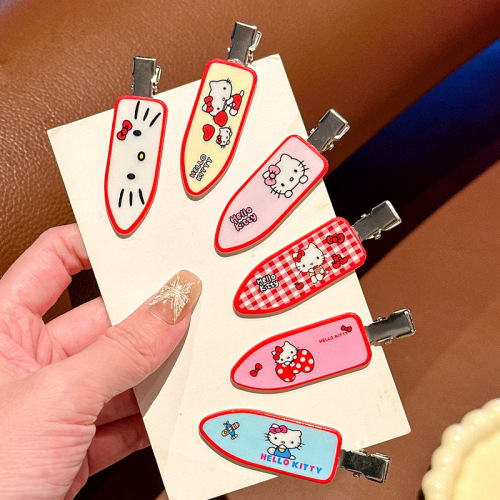 Dopamine printed cat shovel hairpin Japanese sweet cartoon girl side duckbill clip hairpin new hair accessories
