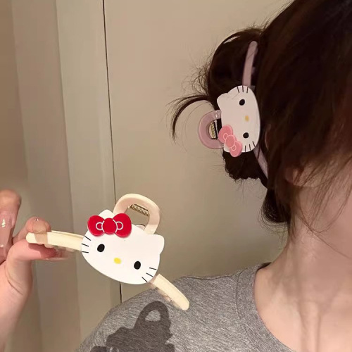 Korean cute KT grab clip sweet new cartoon hair grab clip female niche high-end sense back head shark hair clip accessories