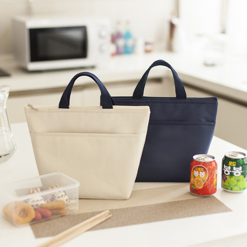 New thickened portable waterproof lunch bag insulation bag Oxford cloth handbag picnic bag lunch bag solid color