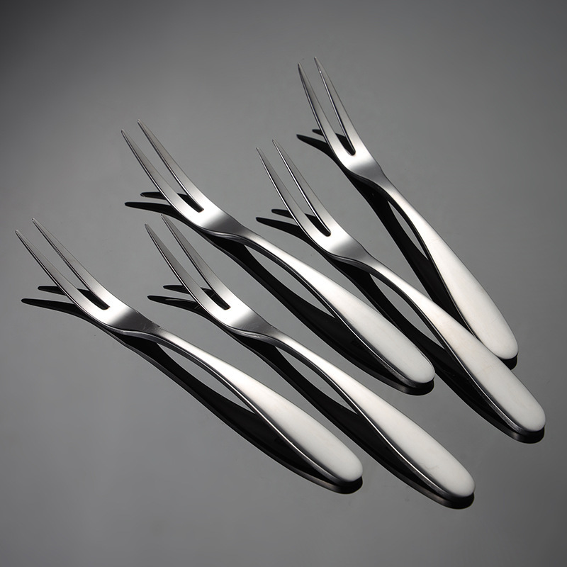 Aion 304 stainless steel fruit fork German cake fork 410 fruit pointed tail tableware mooncake fork gift