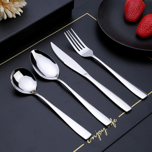 410 stainless steel tableware hotel restaurant western food knife, fork and spoon set western steak knife and fork tea spoon fork spoon