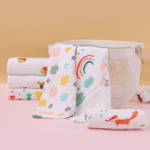 Small square towel Gauze children's square towel saliva towel soft skin-friendly and breathable baby towel Pure cotton wholesale