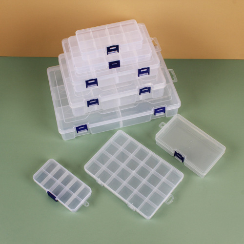 Transparent plastic 24-grid jewelry storage box electronic component accessories box classification grid jewelry box small parts box