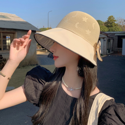 Summer hat for women's big brim UV fisherman's hat beach sun hat sun protection sun protection knit hat