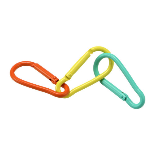 Factory wholesale colored alloy quick-hanging charm painted macaron yellow key chain gourd-shaped D-shaped mountaineering buckle