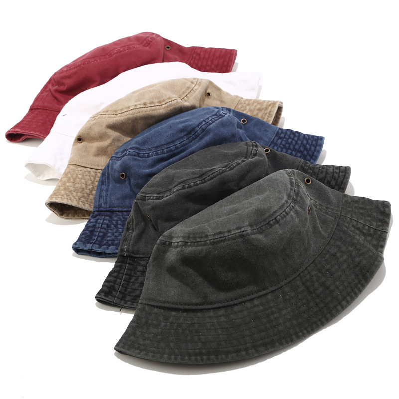 Fisherman hat men's European and American ins water-washed light plate basin hat women's all-season outdoor travel sun protection hat
