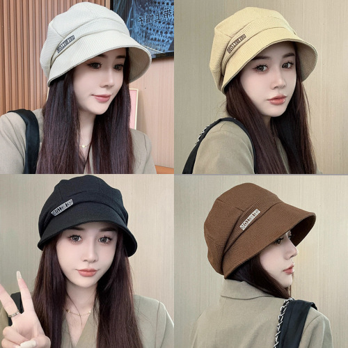Three-in-one fisherman hat girl high-end big head circumference autumn and winter star anise beret Japanese style bare face covering her face and piles of hats
