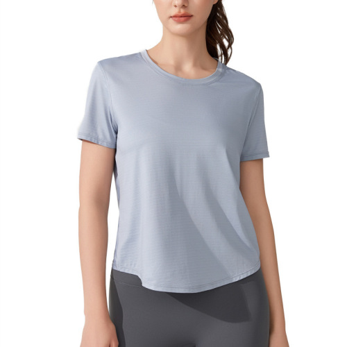 Cross-border quick-drying sports beauty back short-sleeved top for women's summer fitness casual vest clothes kink breathable blouse yoga clothes