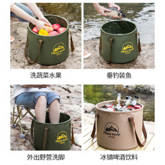 Outdoor folding bucket portable fishing bucket multifunctional camping bucket picnic water basin basin