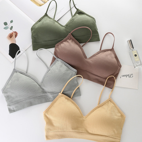 Japanese Little Bear Backless Bra Strapless Girl High School Student Bra Underwear for Women 