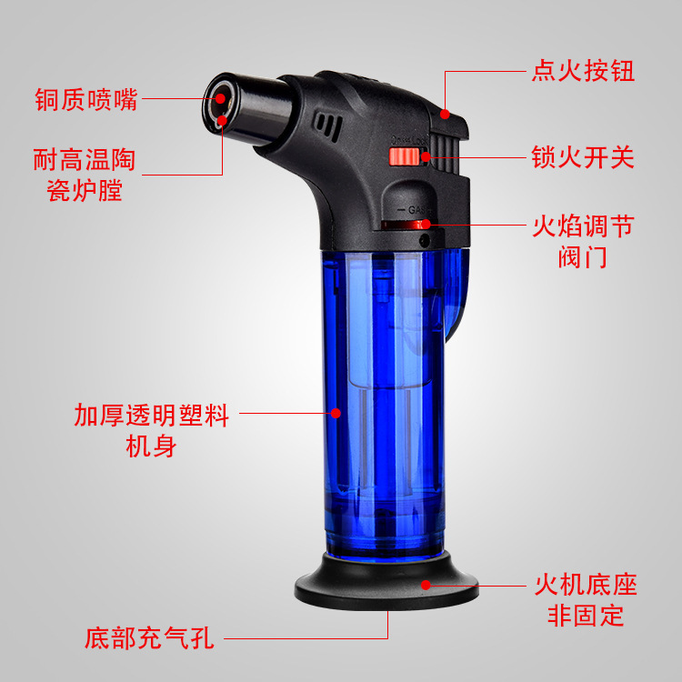 High-temperature direct-vent personal windproof 603 model inflatable welding spray gun, moxa point incense barbecue cigar baking lighter